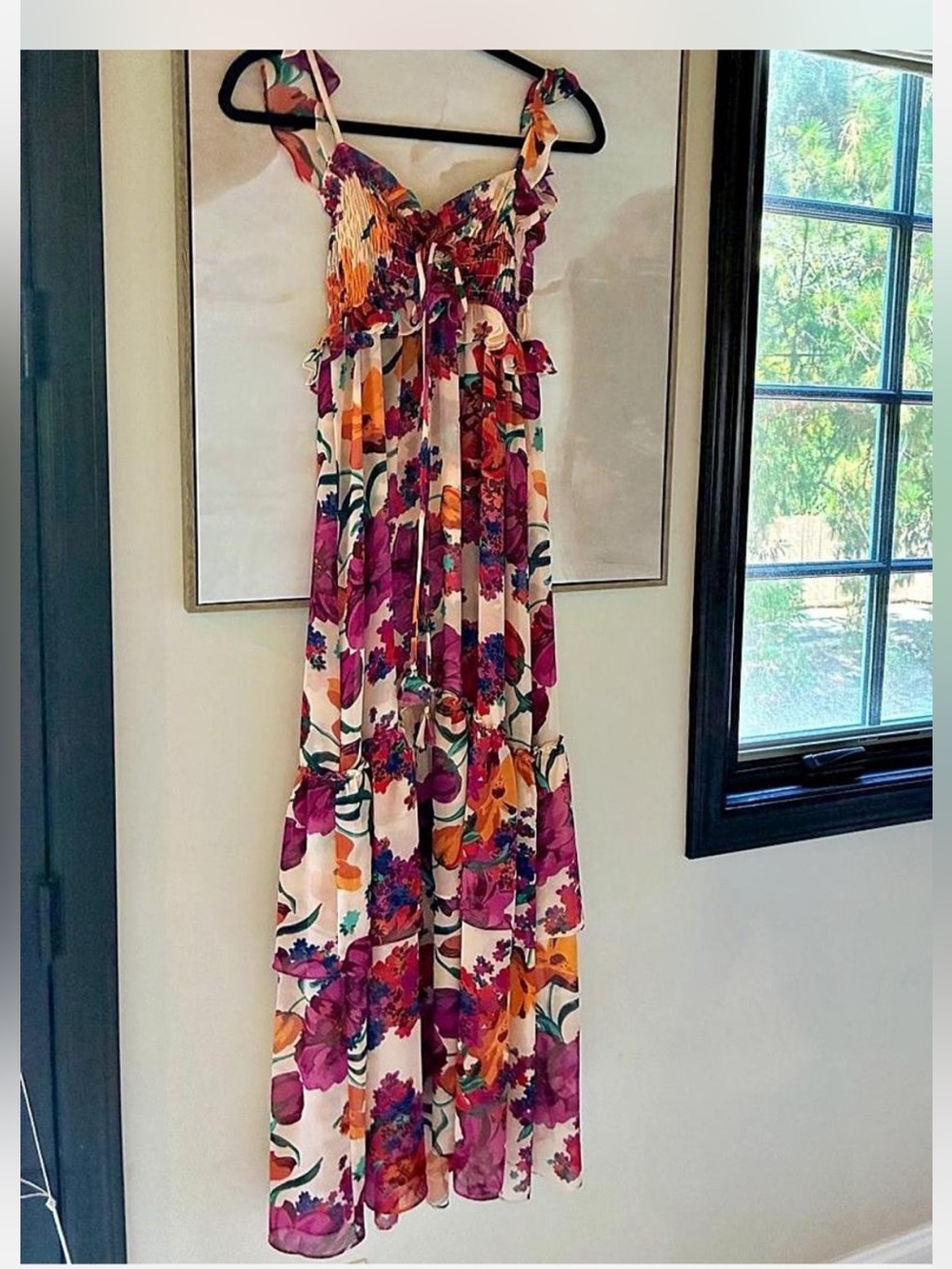 Misa Los Angeles Smocked Chiffon Maxi Dress